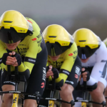 Team Visma-Lease in time trial in new helmets